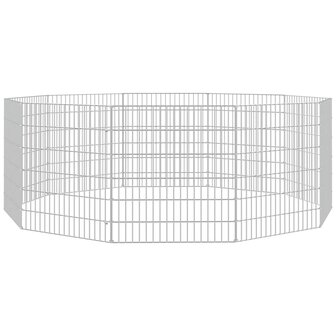 Dierenverblijf 10 panelen 54x60 cm gegalvaniseerd ijzer 2