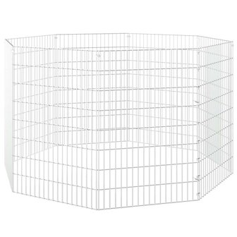 Dierenverblijf 8 panelen 54x80 cm gegalvaniseerd ijzer 4