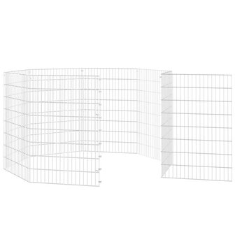 Dierenverblijf 8 panelen 54x80 cm gegalvaniseerd ijzer 5