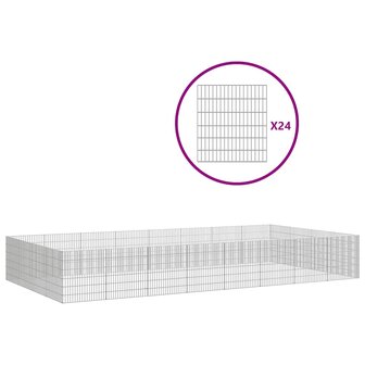 Dierenverblijf 24 panelen 54x60 cm gegalvaniseerd ijzer 2
