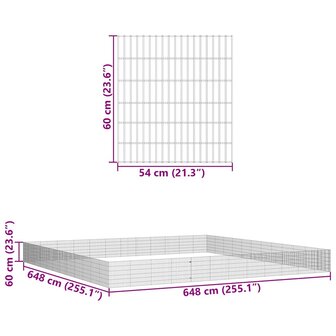 Dierenverblijf 48 panelen 54x60 cm gegalvaniseerd ijzer 8
