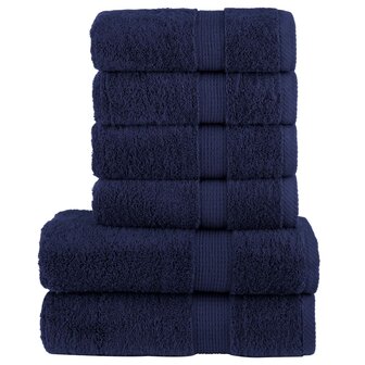 6-delige Handdoekenset SOLUND 600 g/m&sup2; marineblauw 1