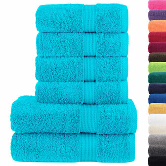 6-delige Handdoekenset SOLUND 600 g/m&sup2; turquoise 2
