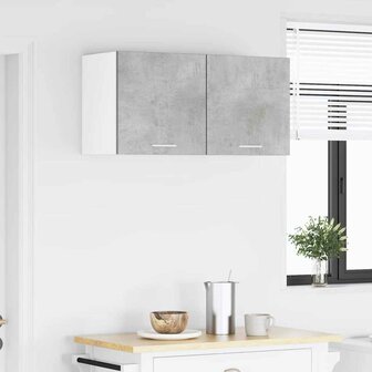 Hangkast Beton Grijs en Wit 40 x 31 x 40 cm Bewerkt hout 4