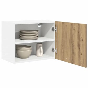 Hangkast Ambachtelijke Eik en Wit 50 x 31 x 40 cm Bewerkt hout 3