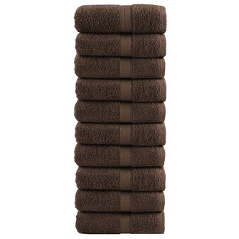 Premium washandjes SOLUND 10 stuks bruin 30x30 cm 600 g/m&sup2; 1