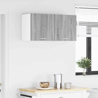 Hangkast Grijs Sonoma en Wit 40 x 31 x 40 cm Bewerkt hout 4