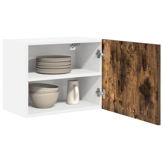 Hangkast Gerookte Eik en Wit 50 x 31 x 40 cm Bewerkt hout 3