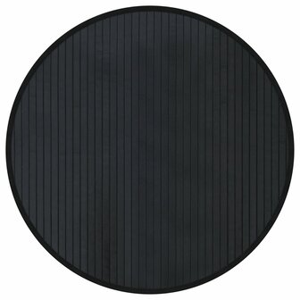 Vloerkleed rond 60 cm bamboe zwart 2