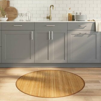 Vloerkleed rond 100 cm bamboe naturel 1