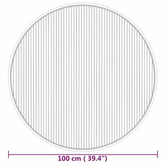 Vloerkleed rond 100 cm bamboe naturel 8