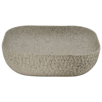 Opzetwasbak rechthoekig 48x37,5x13,5 cm keramiek grijs 4
