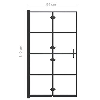 Douchewand inklapbaar 80x140 cm zwart 9
