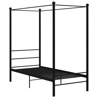 Hemelbedframe metaal zwart 90x200 cm 2