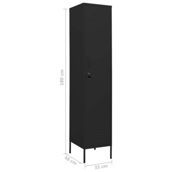 Lockerkast 35x46x180 cm staal zwart 9