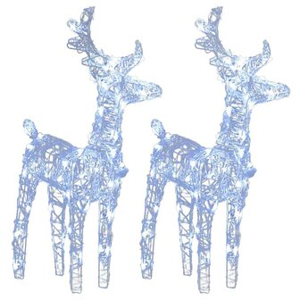 Kerstrendieren 2 st 80 LED&amp;apos;s acryl koudwit 2