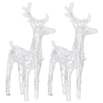 Kerstrendieren 2 st 80 LED&amp;apos;s acryl koudwit 5