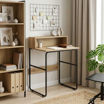 Bureau met opbergruimte Artisanaal eiken 60 x 50 x 91 cm 1