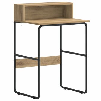 Bureau met opbergruimte Artisanaal eiken 60 x 50 x 91 cm 2