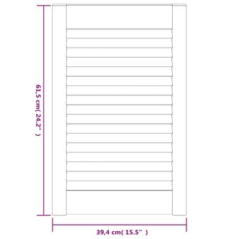 Kastdeuren met lamellen 4 st 61,5x39,4 cm grenenhout wit 6