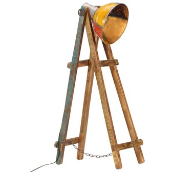 Vloerlamp E27 massief mangohout meerkleurig 1