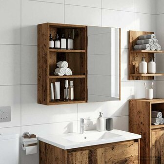 Badkamerwandkast Oudhout 40 x 16 x 62,5 cm Geconstrueerd hout 1