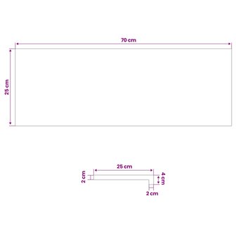 traptreden 2 st 70 x 25 x 2 cm Wit Massief Eikenhout 8