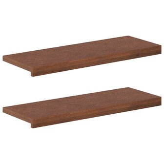 traptreden 2 st 70 x 25 x 2 cm Donkerbruin Massief Eikenhout 2