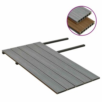 Terrasplanken met accessoires 10 m&sup2; 2,2 m HKC bruin en grijs 3