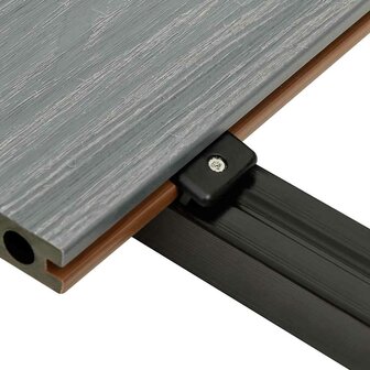 Terrasplanken met accessoires 10 m&sup2; 2,2 m HKC bruin en grijs 9