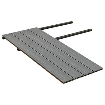 Terrasplanken met accessoires 10 m&sup2; 4 m HKC bruin en grijs 5