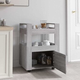 Keukentrolley 60x45x80cm bewerkt hout grijs sonoma eikenkleurig 3