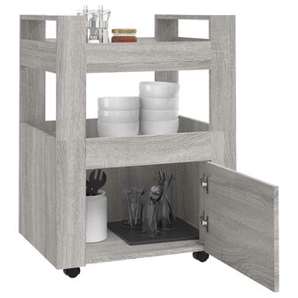 Keukentrolley 60x45x80cm bewerkt hout grijs sonoma eikenkleurig 4