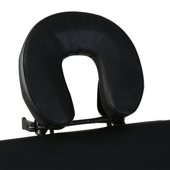 Inklapbare massagetafel 2 zones met houten frame (zwart) 3
