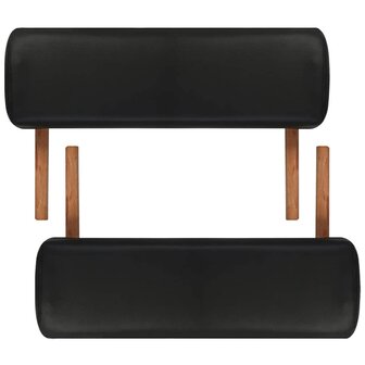 Inklapbare massagetafel 2 zones met houten frame (zwart) 6