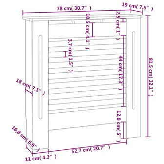 Radiatorombouw 78 cm MDF grijs 8