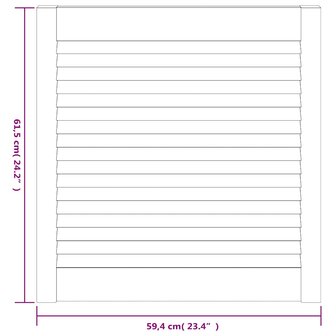 Kastdeuren met lamellen 4 st 61,5x59,4 cm grenenhout wit 6