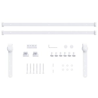 Ophangset voor minischuifdeur 183 cm koolstofstaal wit 4