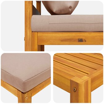 Bankstel 4 st Naturel Massief Acaciahout 6