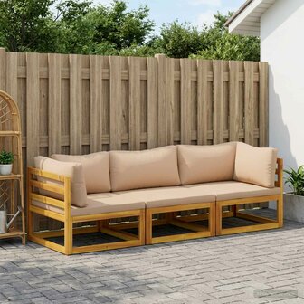 Bankstel 3 st Naturel Massief Acaciahout 1