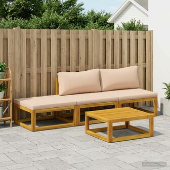 Bankstel 4 st Naturel Massief Acaciahout 1