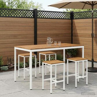 Tuin Bartafel Natuurlijk en Wit 196 x 100,5 x 105 cm 1