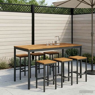 Tuin Bartafel NAARDEN Naturel en Zwart 180 x 88,5 x 105 cm 1