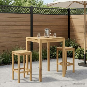 Tuin Bartafel Wit 80 x 80,5 x 105 cm Massief Acaciahout 1