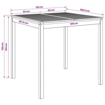 Tuin Bartafel Wit 110 x 108,5 x 105 cm Massief Acaciahout 7