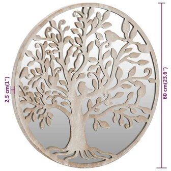 Tuinspiegel rond 60x2,5 cm ijzer zandkleurig 6