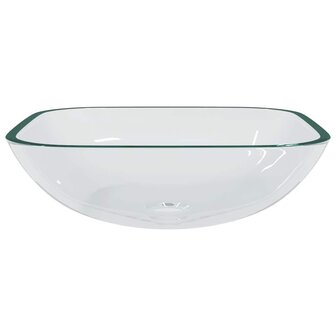 Wasbak 42x42x14 cm glas transparant 3
