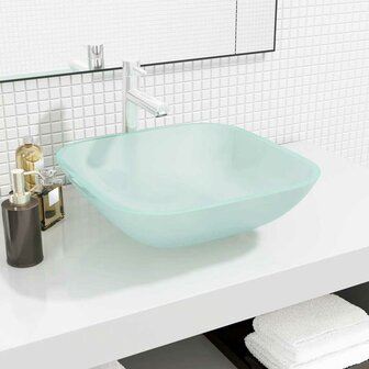 Wasbak 42x42x14 cm glas mat 1