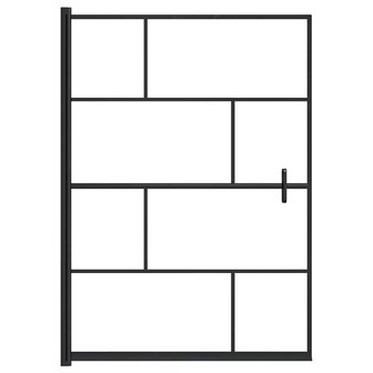 Douchewand 100x140 cm ESG zwart 3
