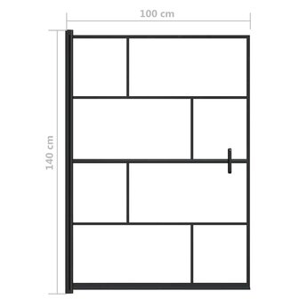 Douchewand 100x140 cm ESG zwart 5
